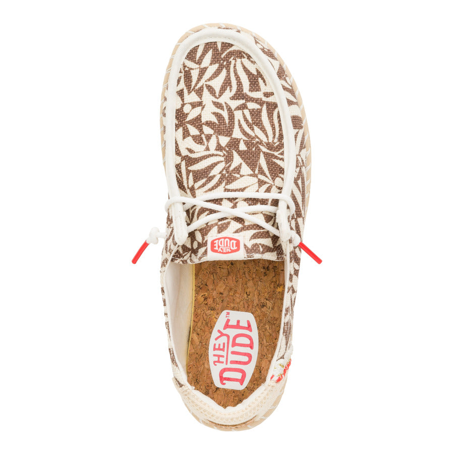 Wendy Espadrille Retro Palm - Downtown Brown/Egret - Image 6