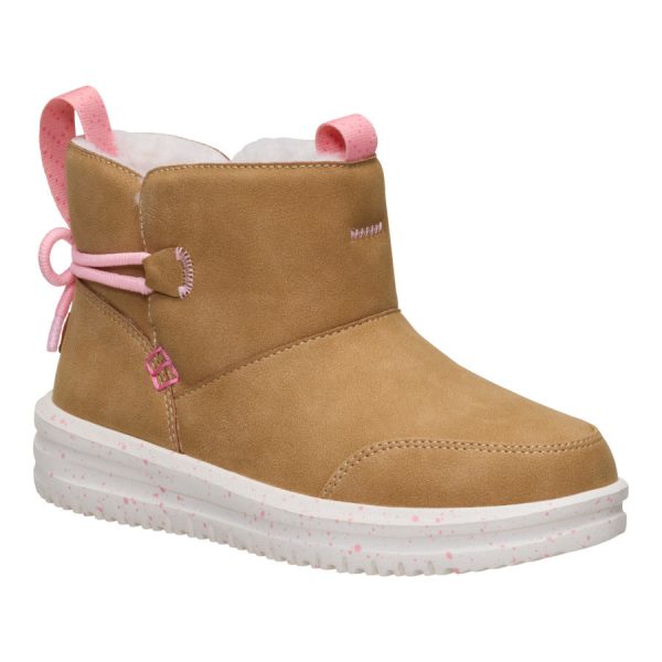 Camden Bow Boot Youth Cozy - Chestnut